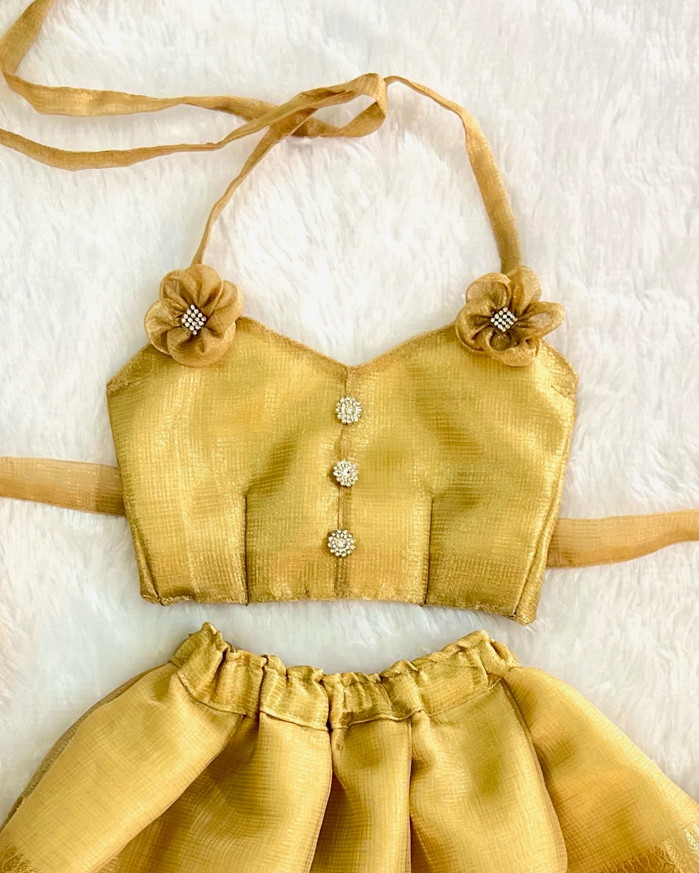 Charming Gold Lehenga/Pattu Pavadai