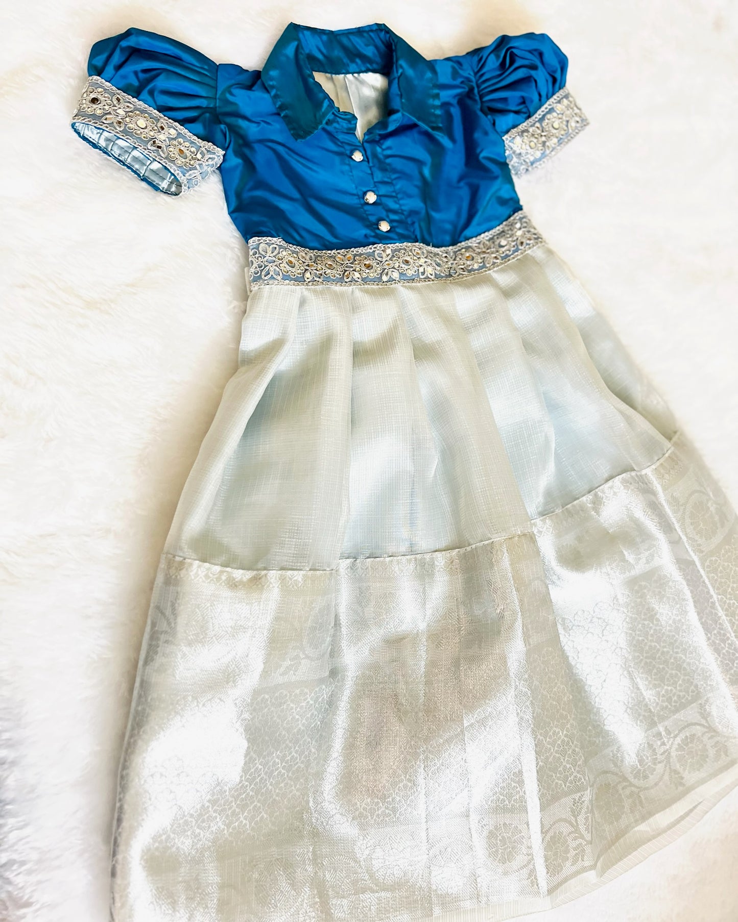 Sterling Elegance: Anarkali with Diverse Top Hues