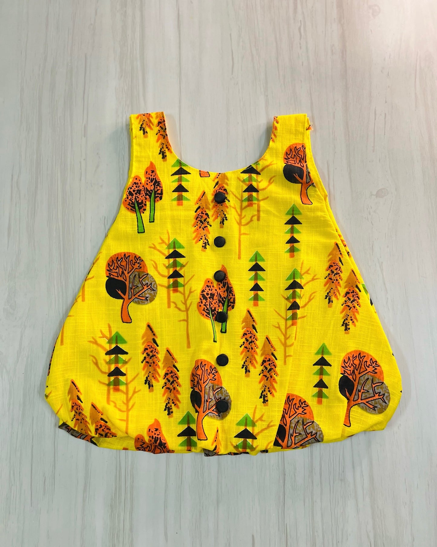 Bright Yellow And Black Adorable Bubble Frock