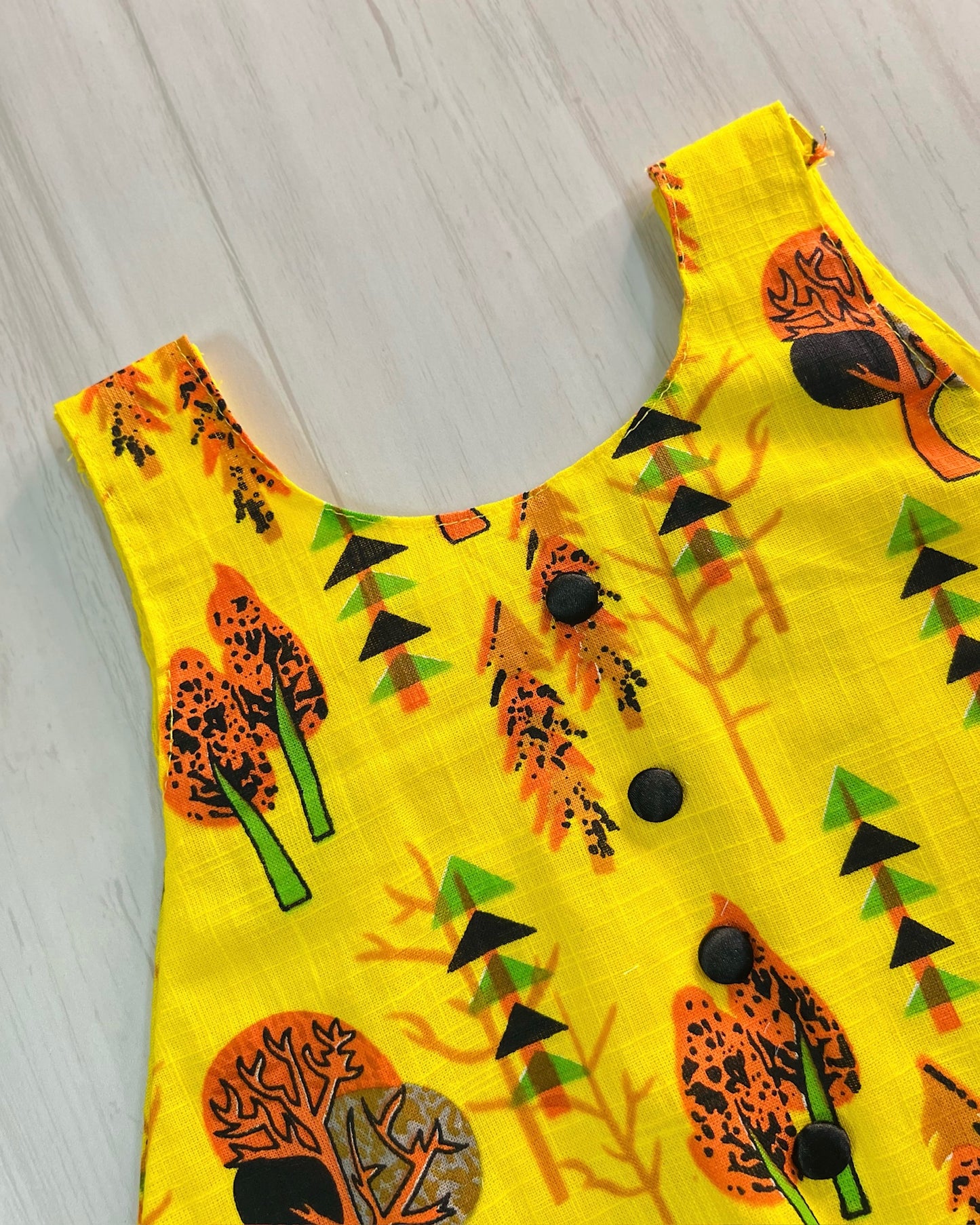 Bright Yellow And Black Adorable Bubble Frock