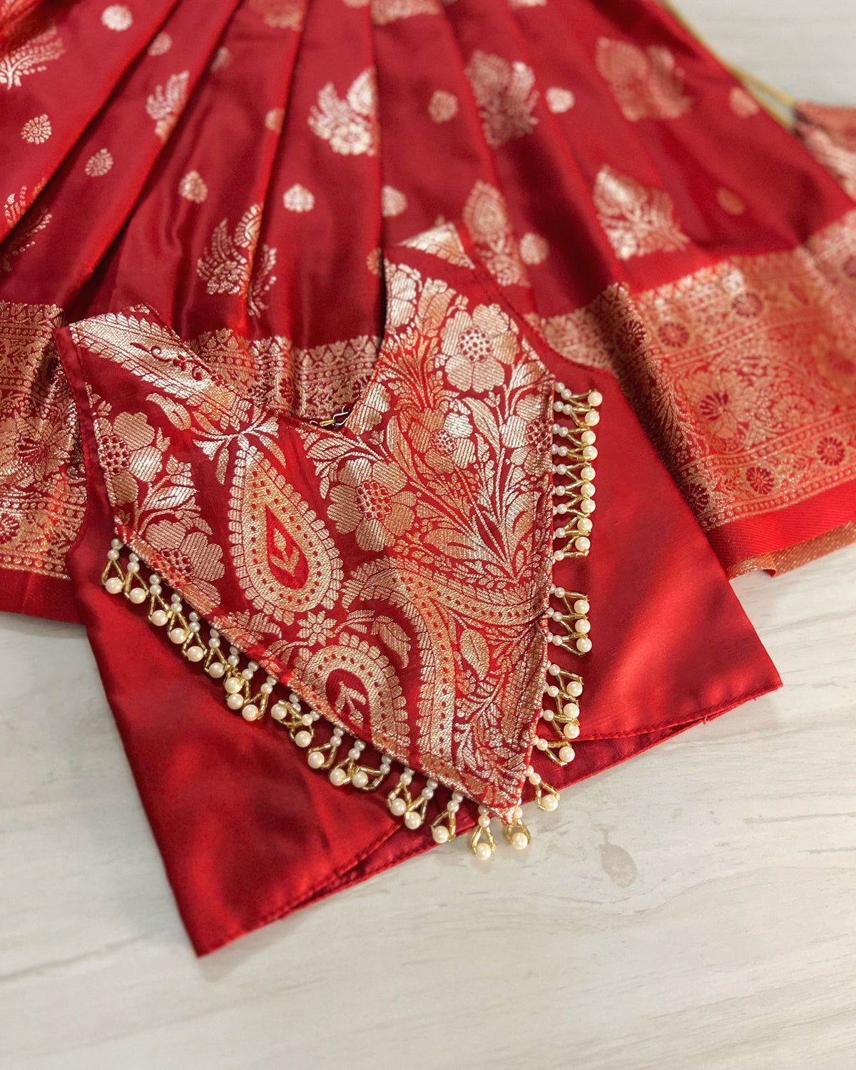 Wine Red Embellished Lehenga Choli Modern Back Dress