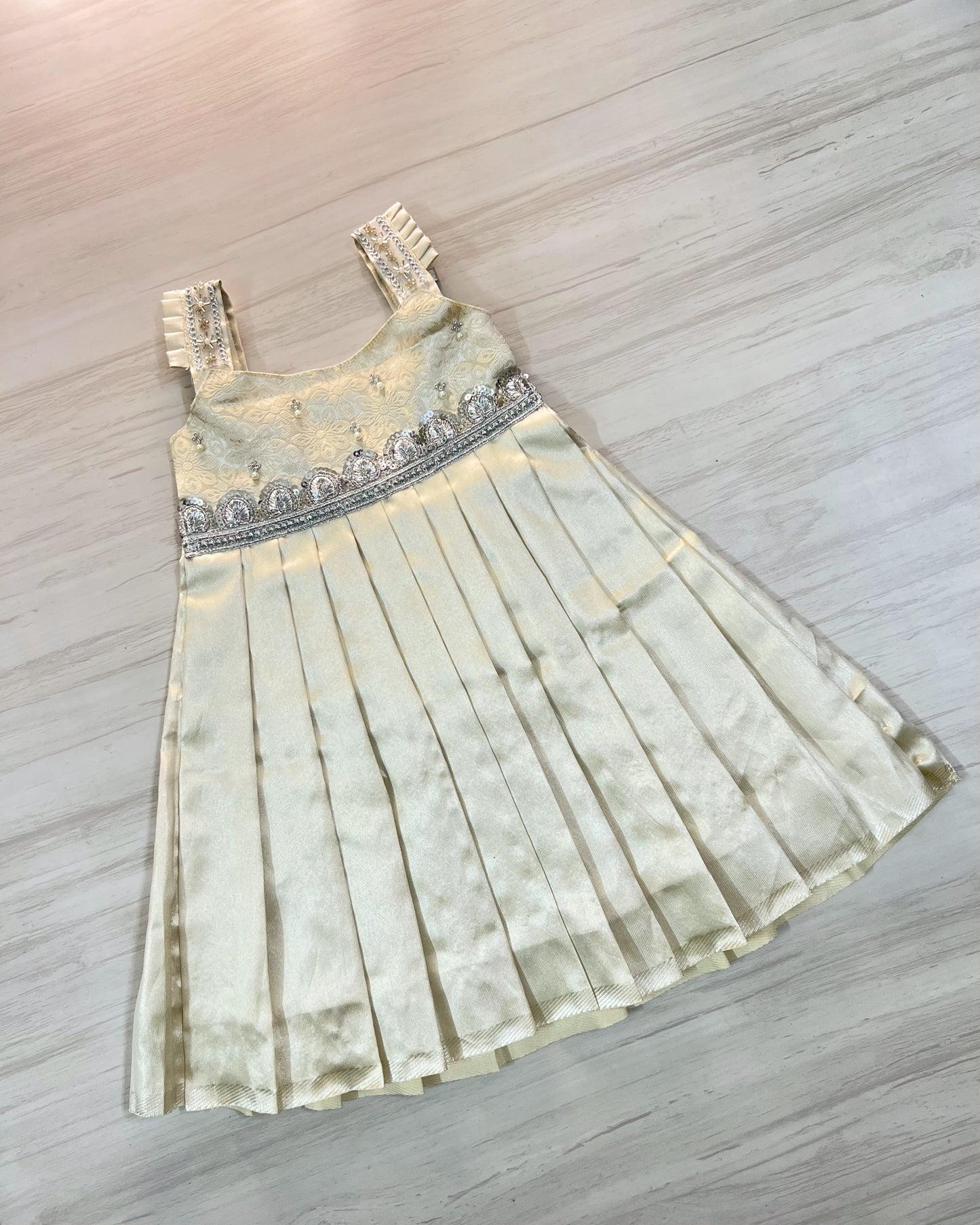 Platinum White Elegance Embellished Silk Gown | The Silkberry