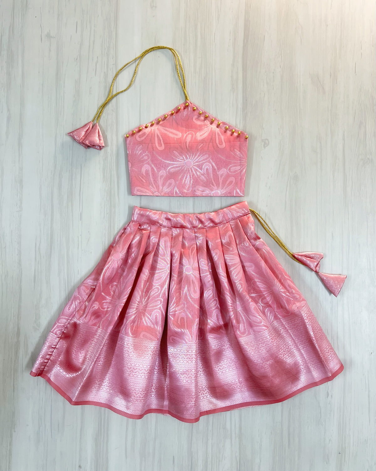 Rosy Floral Dream Halter Neck Lehenga Set