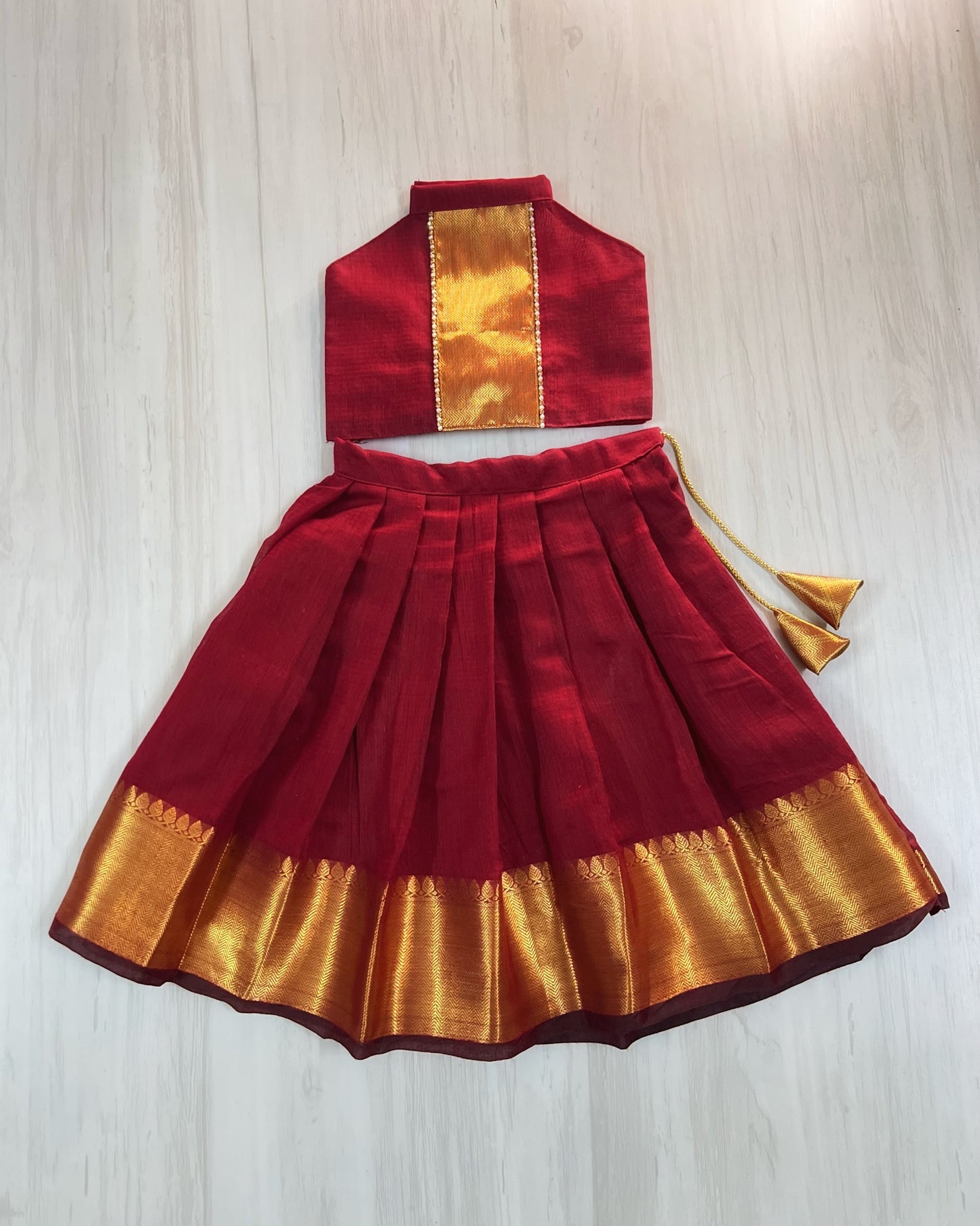 Maroon Elegance Halter Neck Traditional Lehenga Set
