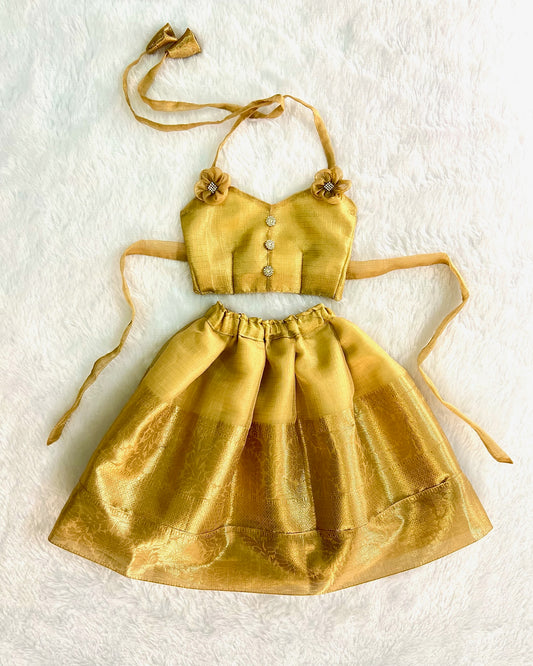 Charming Gold Lehenga/Pattu Pavadai