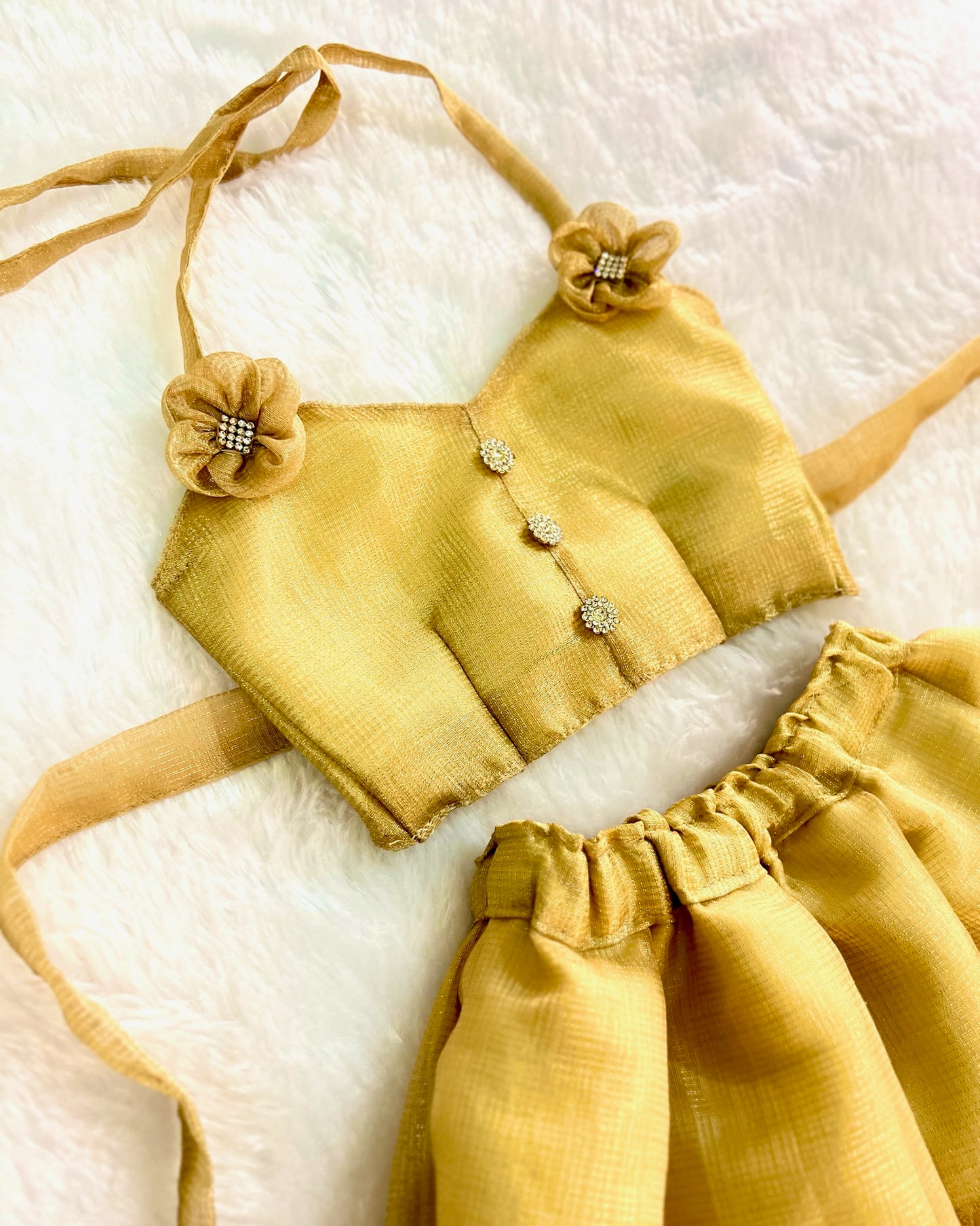 Charming Gold Lehenga/Pattu Pavadai