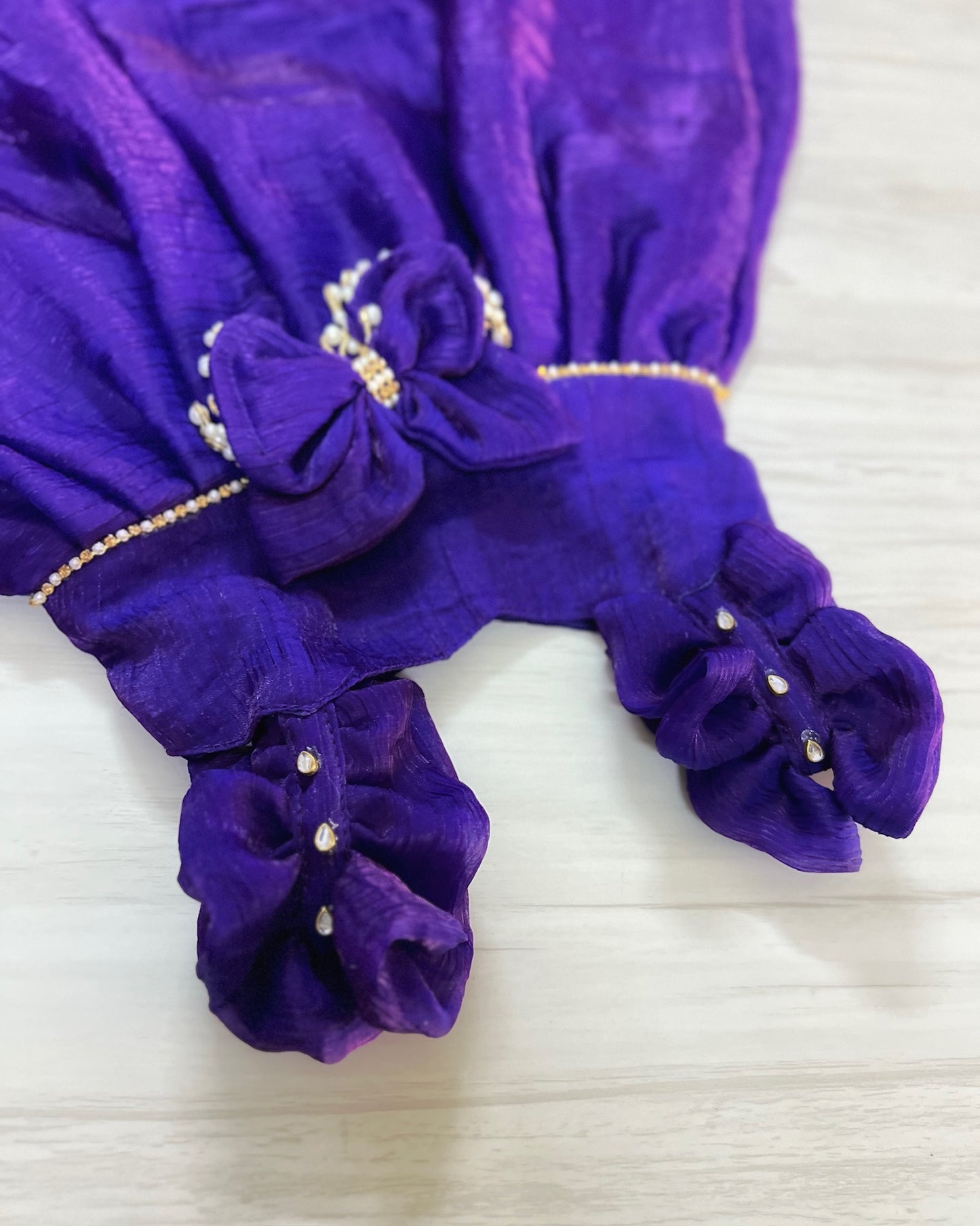 Purely Purple Butterfly Bling Embellished Silk Set