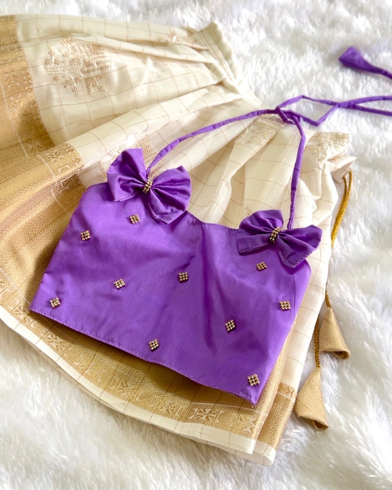 Lavender Mist Lehenga/ Pattu Pavadai