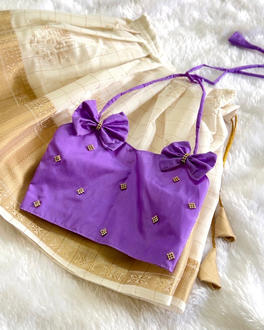 Lavender Mist Lehenga/ Pattu Pavadai
