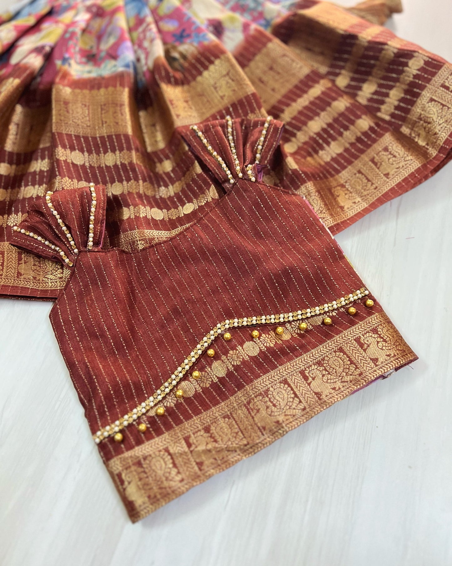 Autumn Brown Leafy Vibes Traditional Lehenga Set