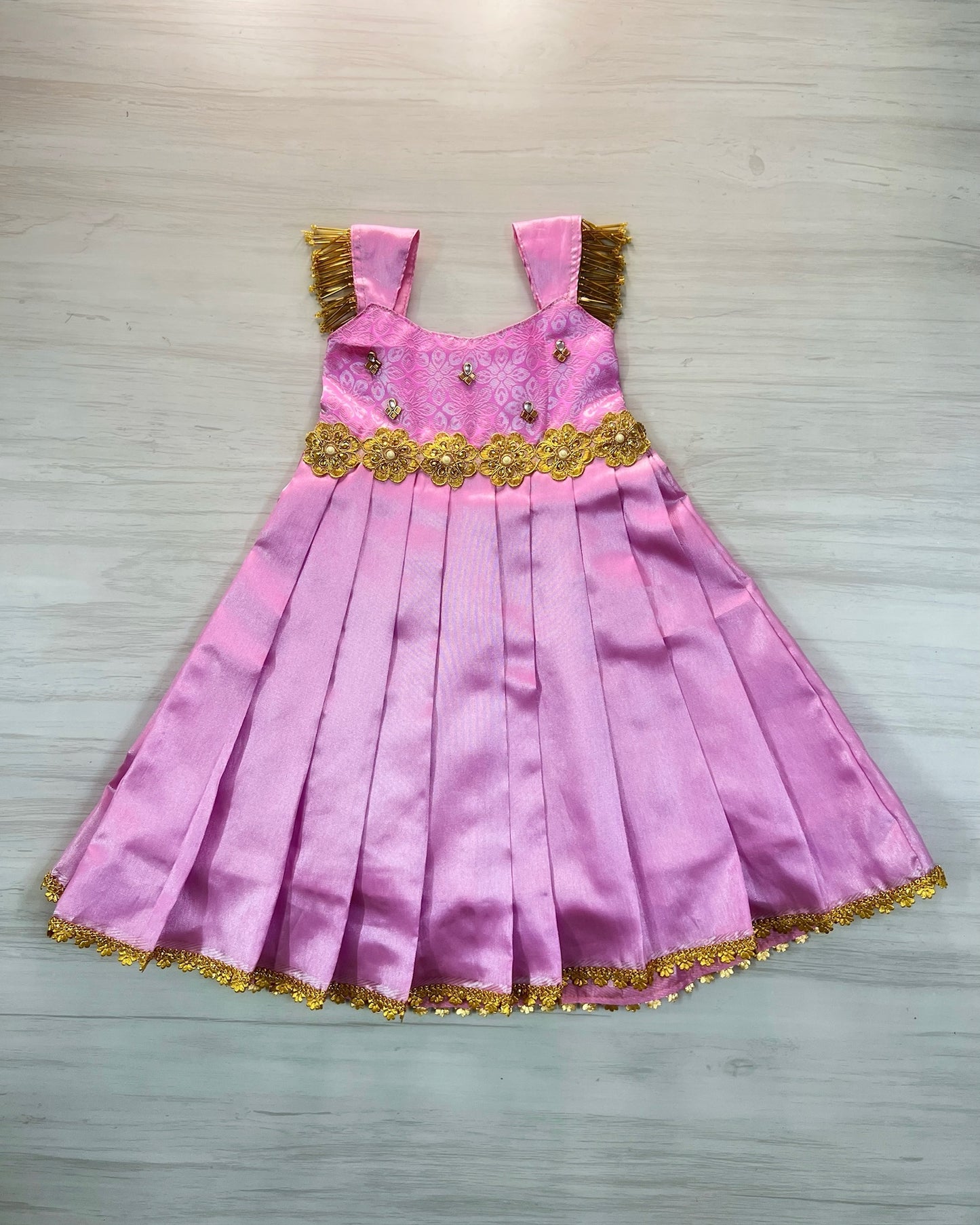 Baby Pink Cuteness Embellished Silk Gown