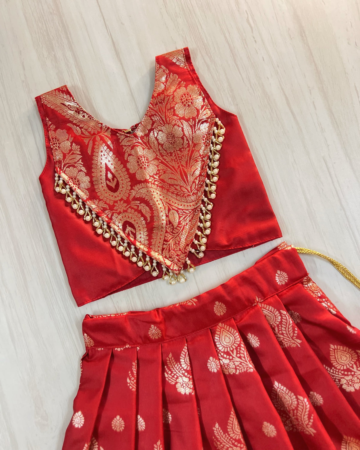 Wine Red Embellished Lehenga Choli Modern Back Dress
