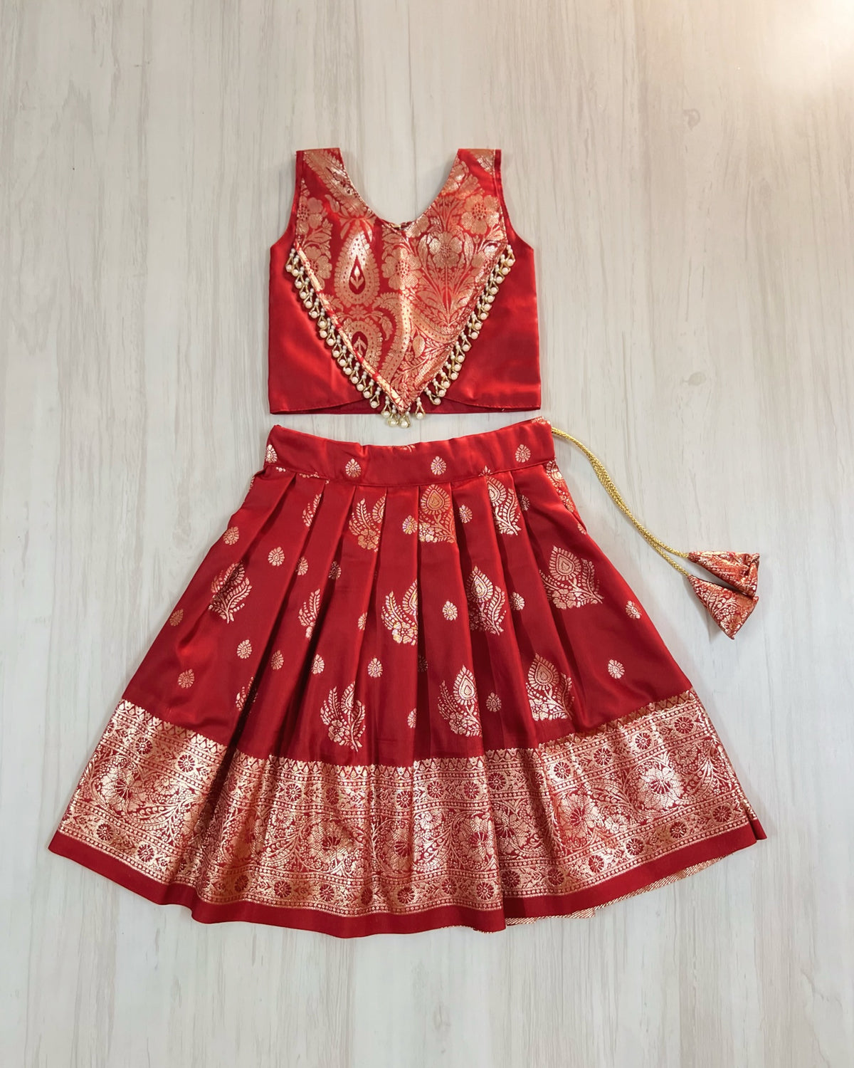 Wine Red Embellished Lehenga Choli Modern Back Dress