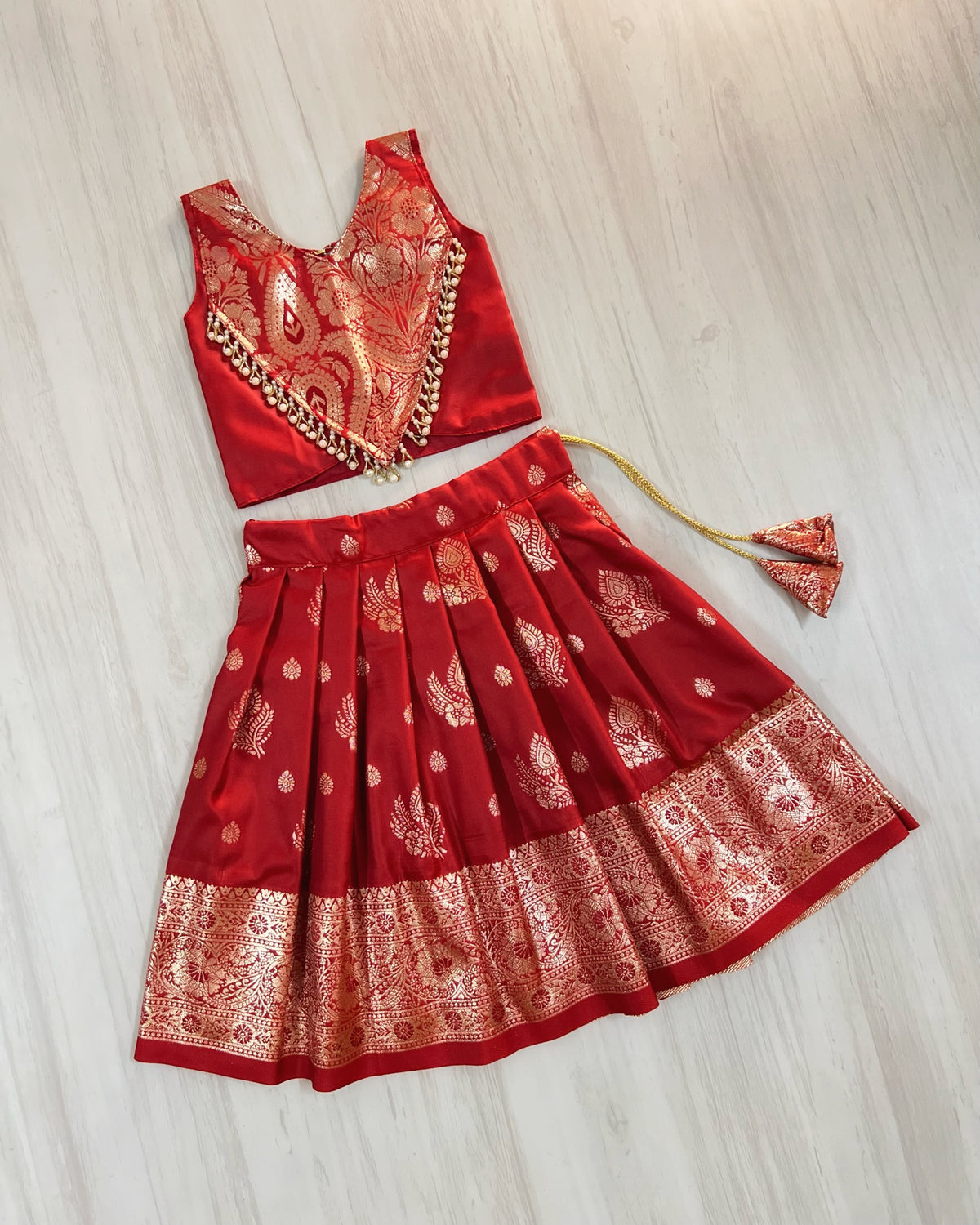 Wine Red Embellished Lehenga Choli Modern Back Dress