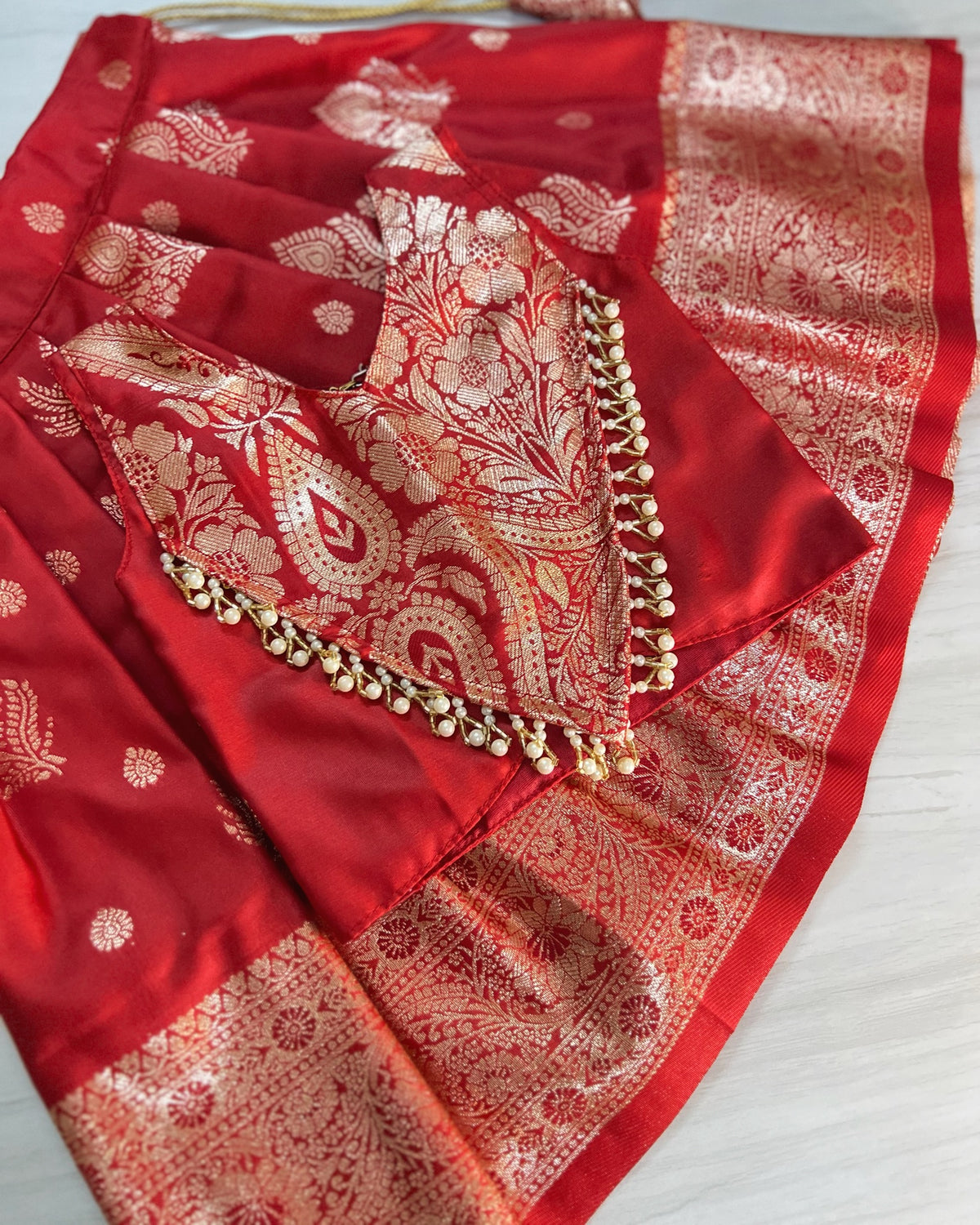 Wine Red Embellished Lehenga Choli Modern Back Dress