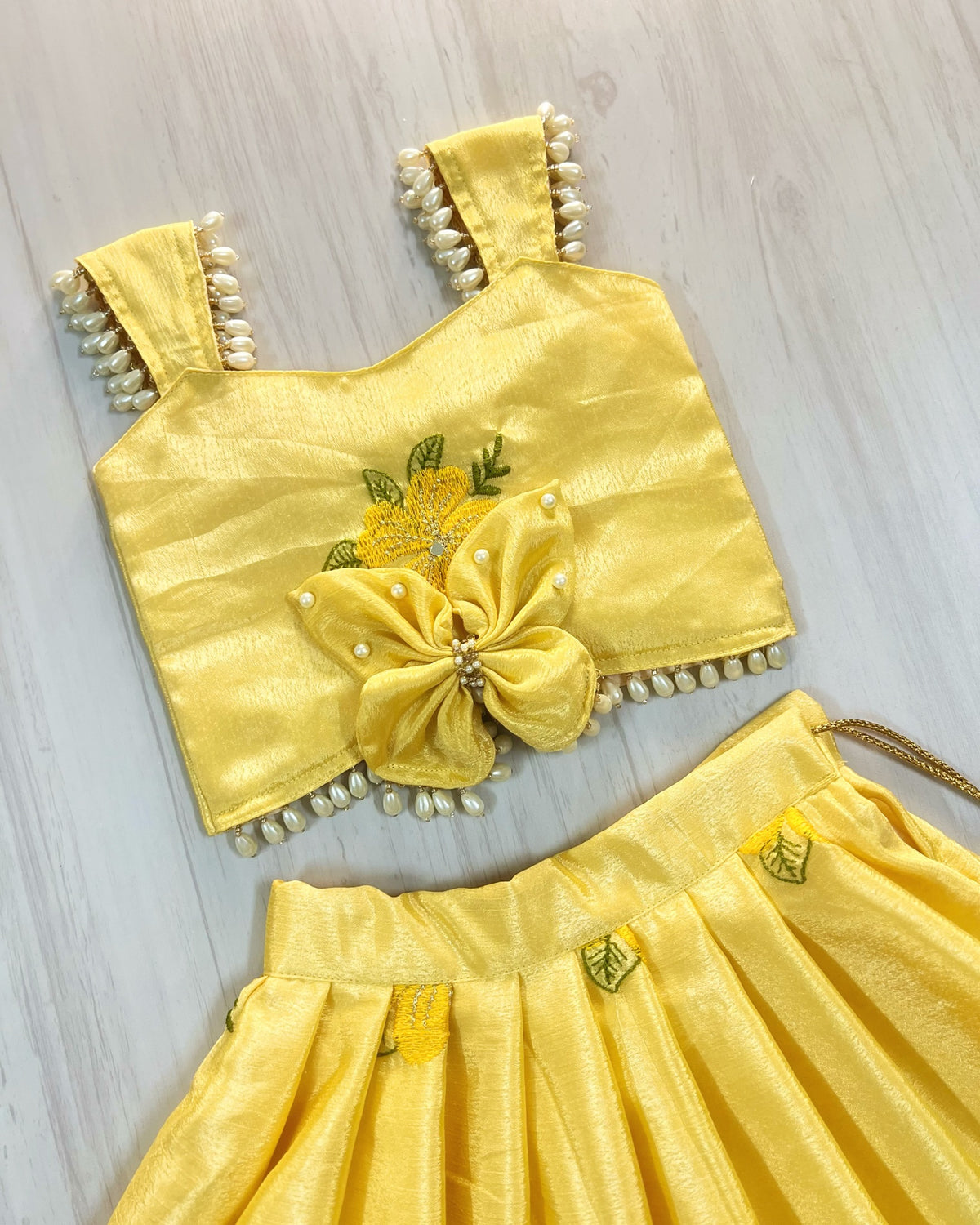 Yellow Meringue Butterfly Garden Embellished Lehenga Set
