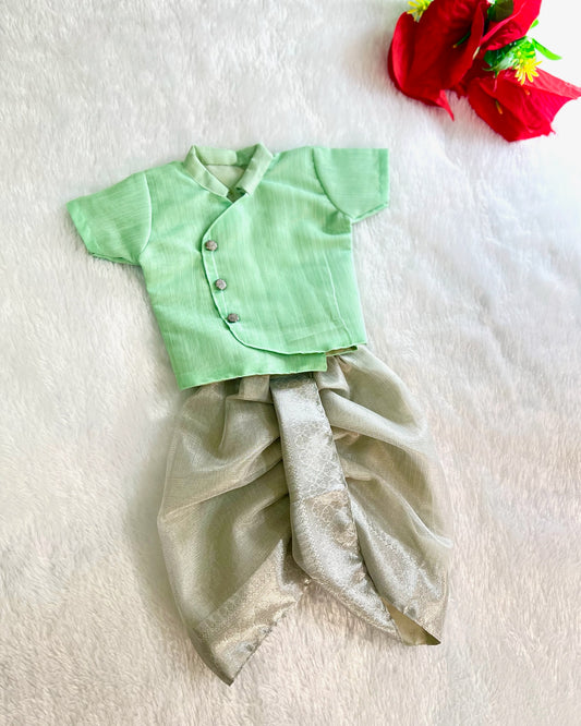 Silver Mint Dhoti Ensemble