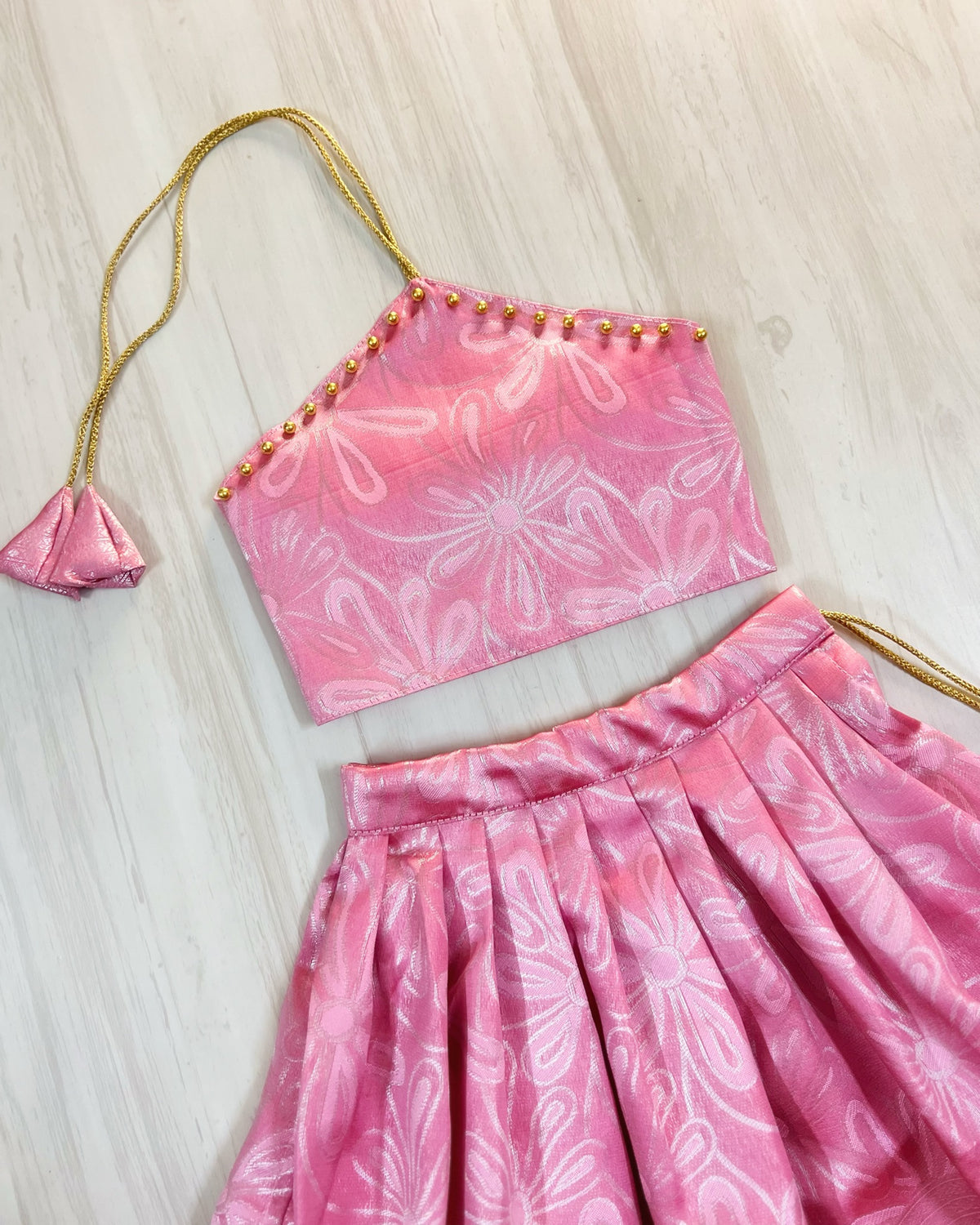 Rosy Floral Dream Halter Neck Lehenga Set