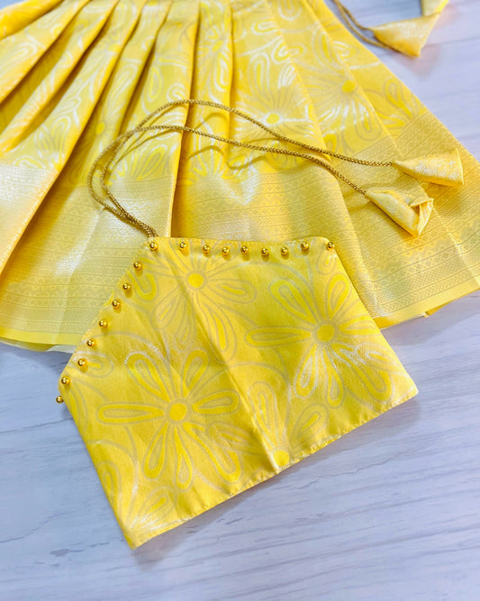 Dewy Yellow Dream Halter Neck Lehenga Set