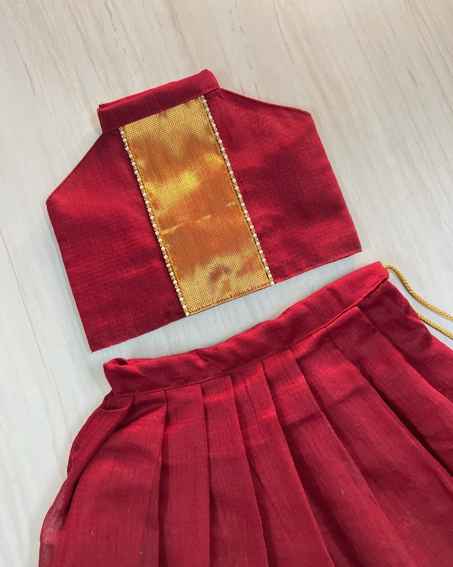 Maroon Elegance Halter Neck Traditional Lehenga Set