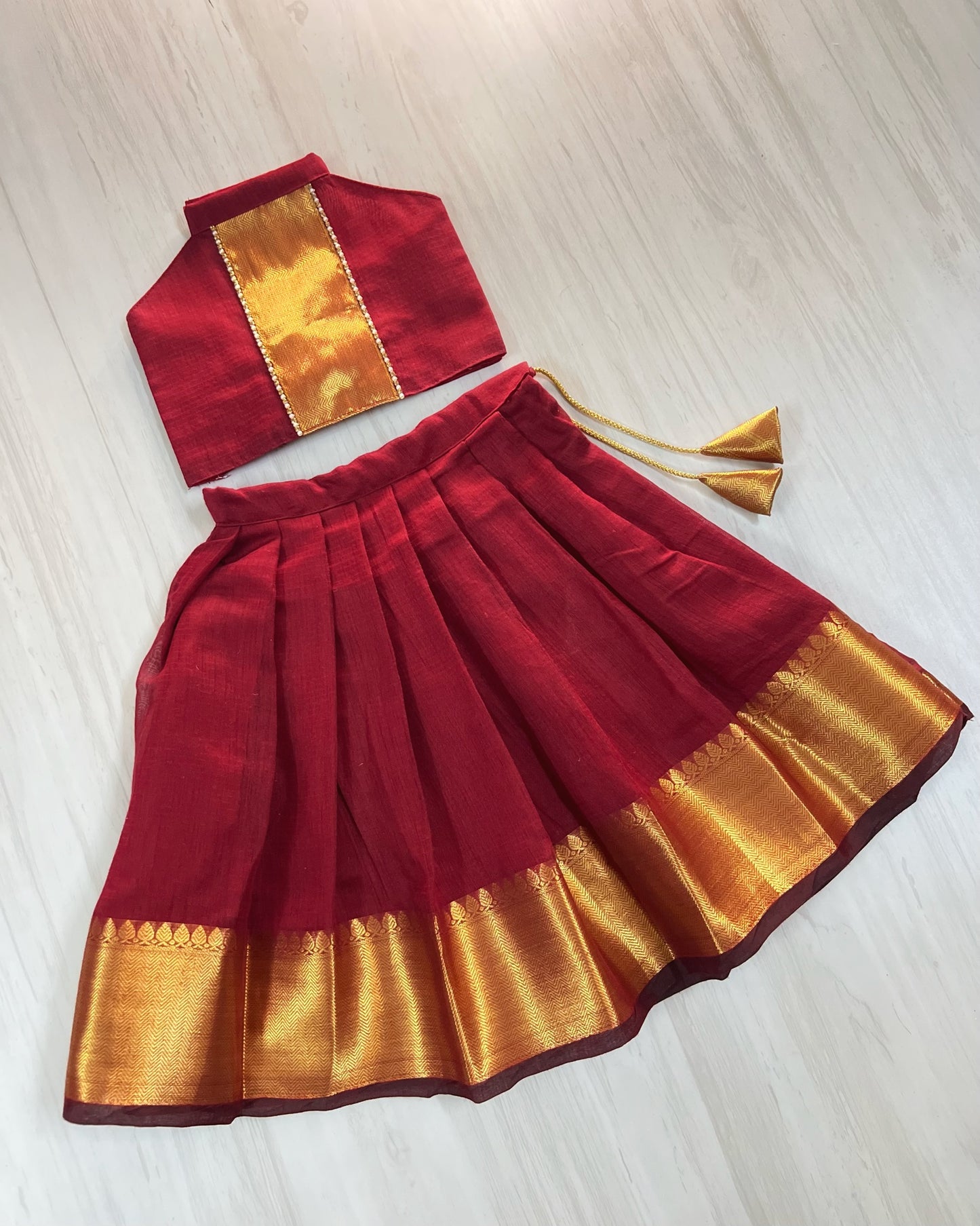 Maroon Elegance Halter Neck Traditional Lehenga Set