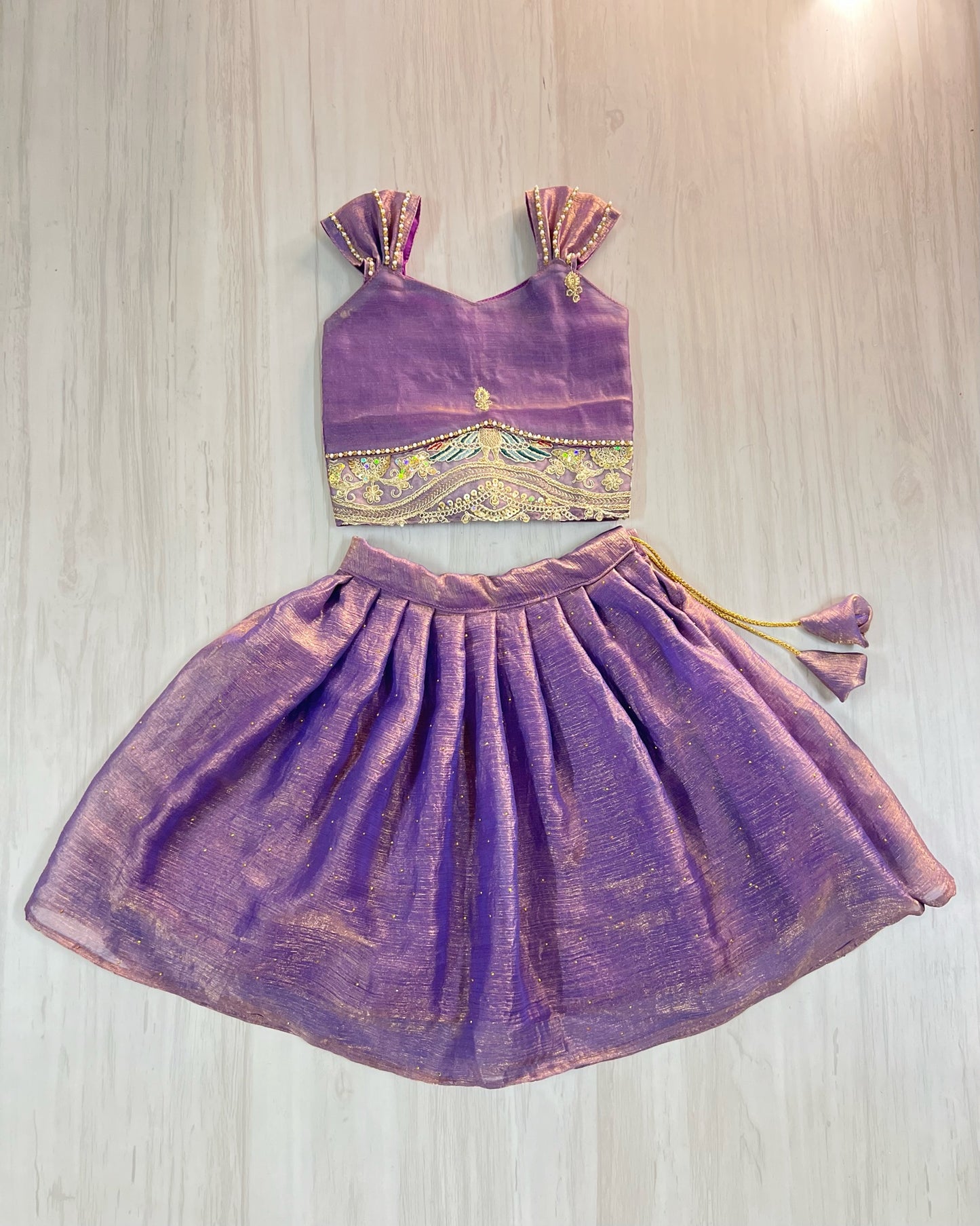 Deep Lavender Embroidered Stunning Lehenga Set | The Silkberry