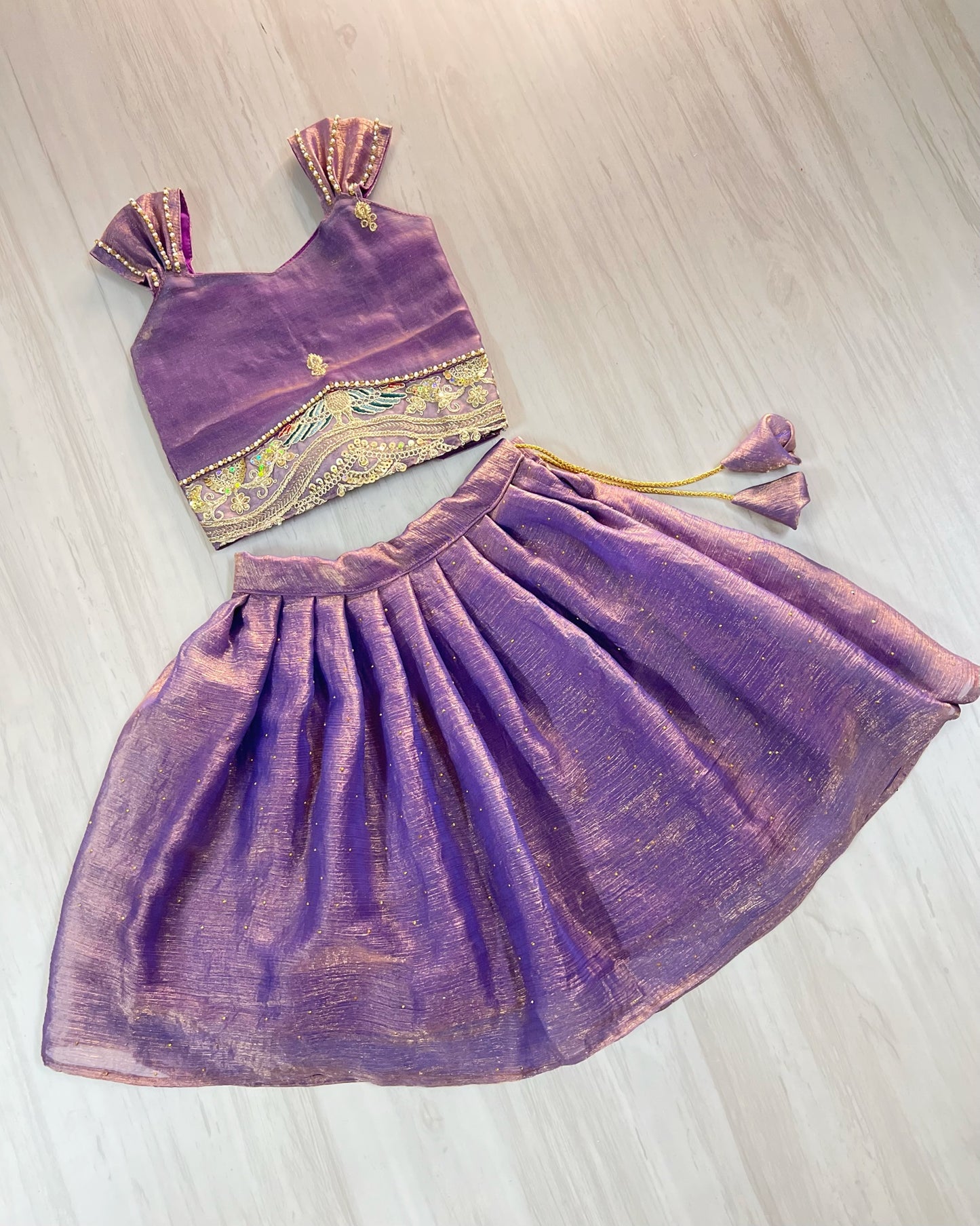 Deep Lavender Embroidered Stunning Lehenga Set | The Silkberry