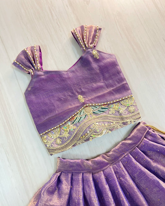 Deep Lavender Embroidered Stunning Lehenga Set | The Silkberry