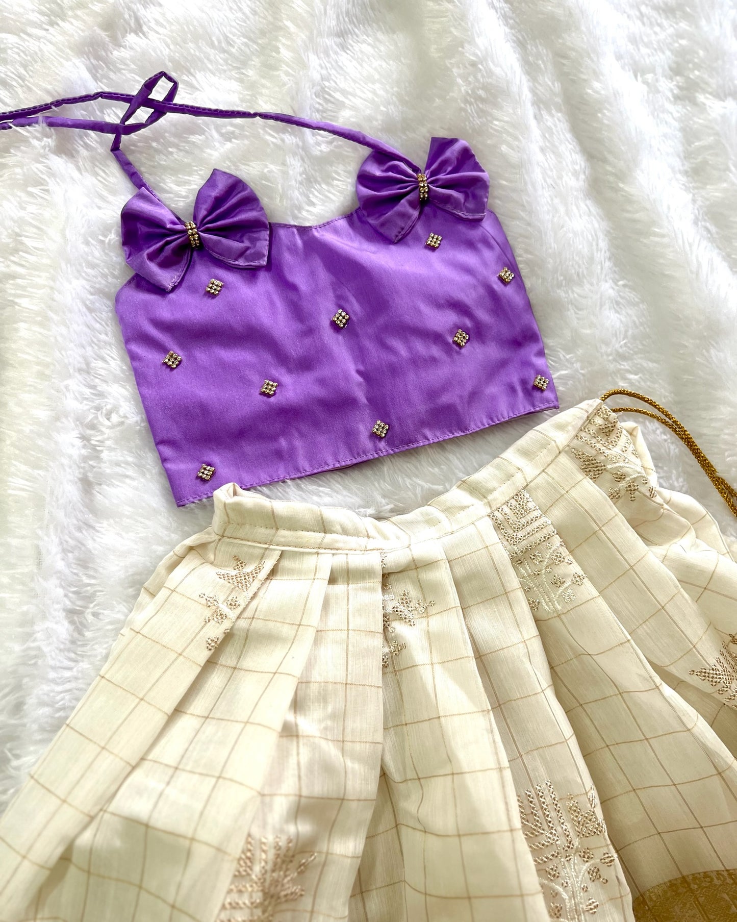 Lavender Mist Lehenga/ Pattu Pavadai